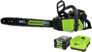 greenworks-pro-gcs80420-18-inch-80v-cordless-chainsaw-2Ah-battery-and-charger-included